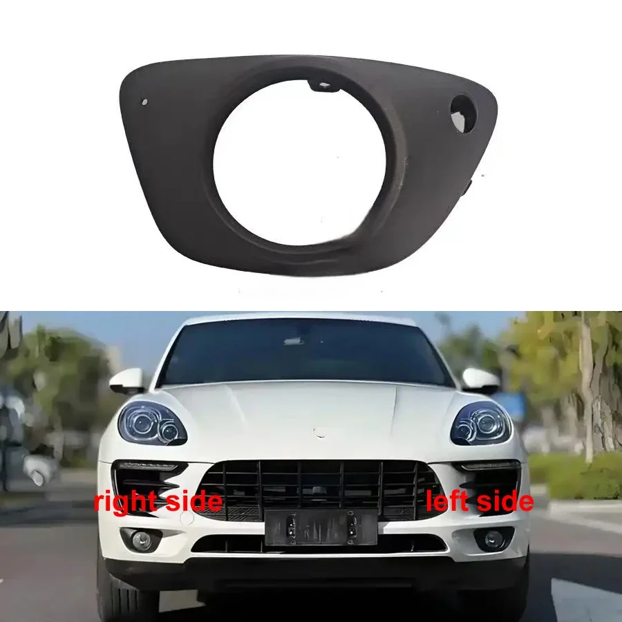 

For Porsche Macan 2014 2015 2016 2017 Car Fog Light Cover Trims Front Bumper Lower Grille Fogs Lamp Frame