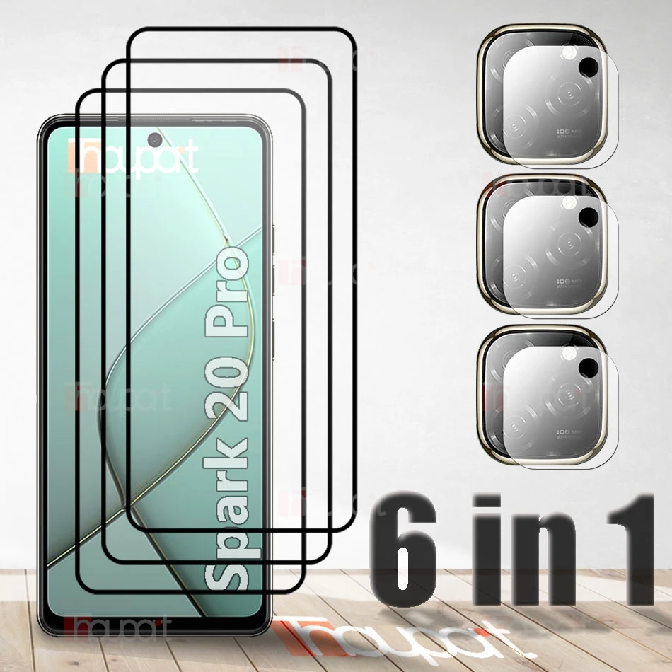 

3+3 Tempered Glass For Tecno Spark 20 Pro 5G Screen Protector Explode Proof HD Glass For Tecno Spark 20 Camera Lens film