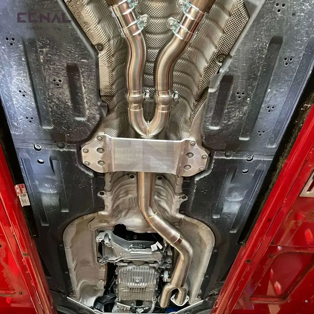 Ecnal Exhaust Equal Length Mid Pipe 89mm/3.5inches Exhaust System for BMW G80 M3 G82 M4 G87 M2 S58 3.0T Middle Pipe with Brace