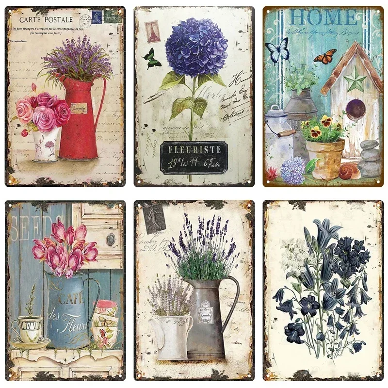 Retro Garden  Sign Poster Vintage Wall Poster Metal Sign Decorative Wall Plate Kitchen Plaque Metal Vintage Decor Accessories