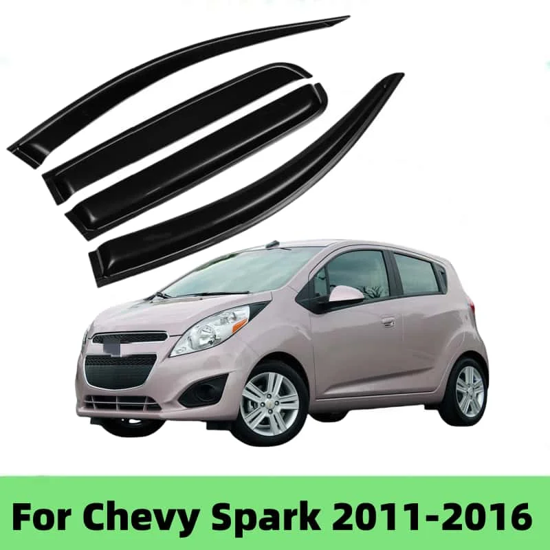 For Chevy Chevrolet Spark 2011-2016 Hatchback Car Styling Accessories Window Visor Deflector Window Rain Guard Cover Shelter