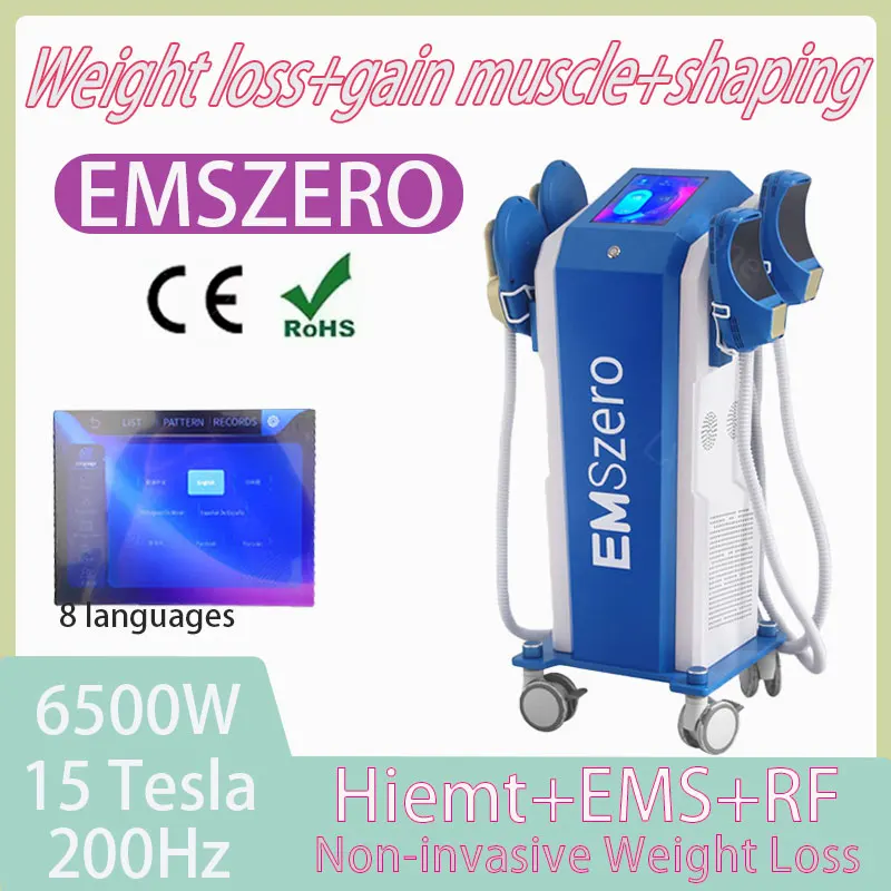 

EMS muscle stimulator shaping machine 6500W 15 Tesla RF technology degreasing machine EMSZERO shaping factory direct sales