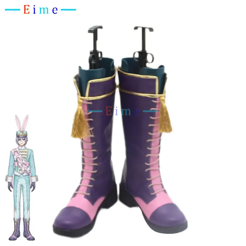 Silver Cosplay Shoes GameTwistedd Wonderlandd Cosplay Props Halloween Carnival Boots PU Shoes Big Size Custom Made