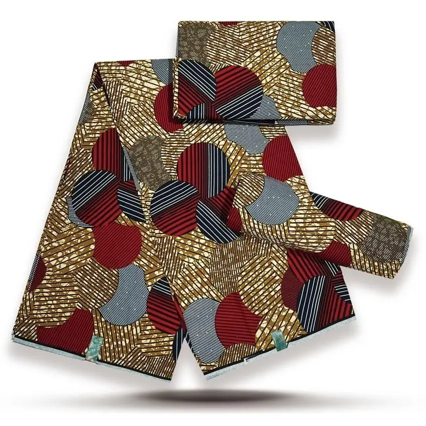 

100% Cotton African Wax Fabric 6yards Pagne Tissu Veritable Guaranteed Real Wax Print Fabric Pagne Loincloth for Dress Y5-1023-2