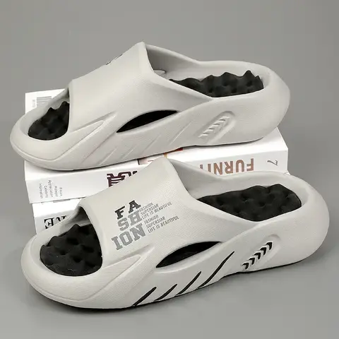 New Summer Man Massage Slippers 2023 Indoor Outdoor Sandals Beach Casual Shoes Soft Bottom Slippers Male Flip Flops Mens Sandals