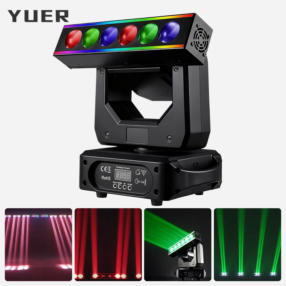 

Светодиодный 6X20W RGBW Infinity Rotation Point Control Beam Moving Head Light с эффектом Horse Racing DMX512 для DJ Disco Party Club