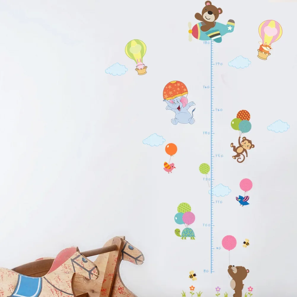 Lovely Animals Chart Wall Sticker Monkey on Tree Branch Growth Kids Room Decoration Children Height Measure Child Height Measure