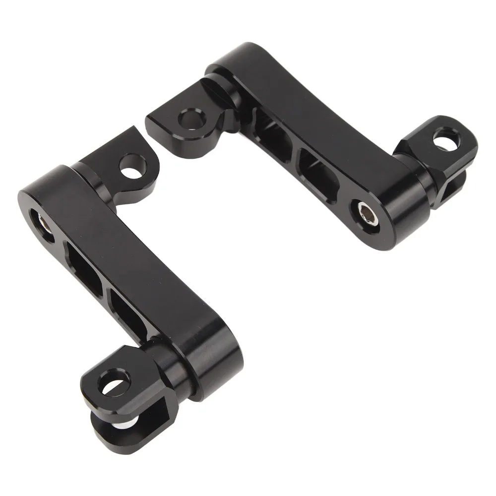 2pcs Versatile 360° Adjustable Motorcycle Foot Peg Clamp Support Black/Silver Foot Peg Extension Highway Bracket For Sportster