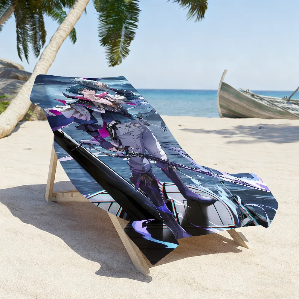 Game Brant Wuthering Waves Towel Sports Quick Dry Travel Camping Gear Sandproof Soft Light Large Beach Towel