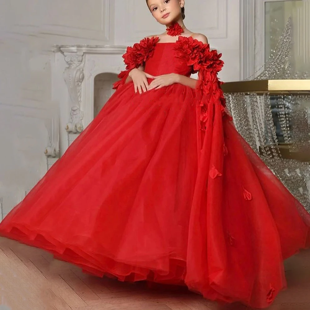 Bebé niños princesa tul plisado Teired vestido de niña de las flores niños vestido de primera comunión vestido de baile vestido de fiesta de boda cumpleaños