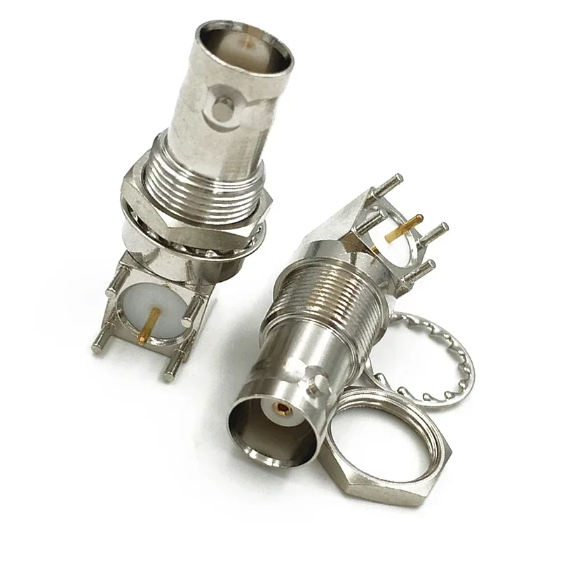 

BNC Coaxial Connector BNC Female socket bulkhead Right Angle PCB Mount BNC Connector CCTV connector