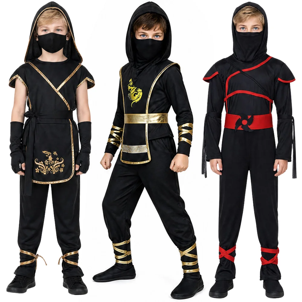 Ninja anime costume toy set, combat warrior uniform mask, Halloween party, holiday party props
