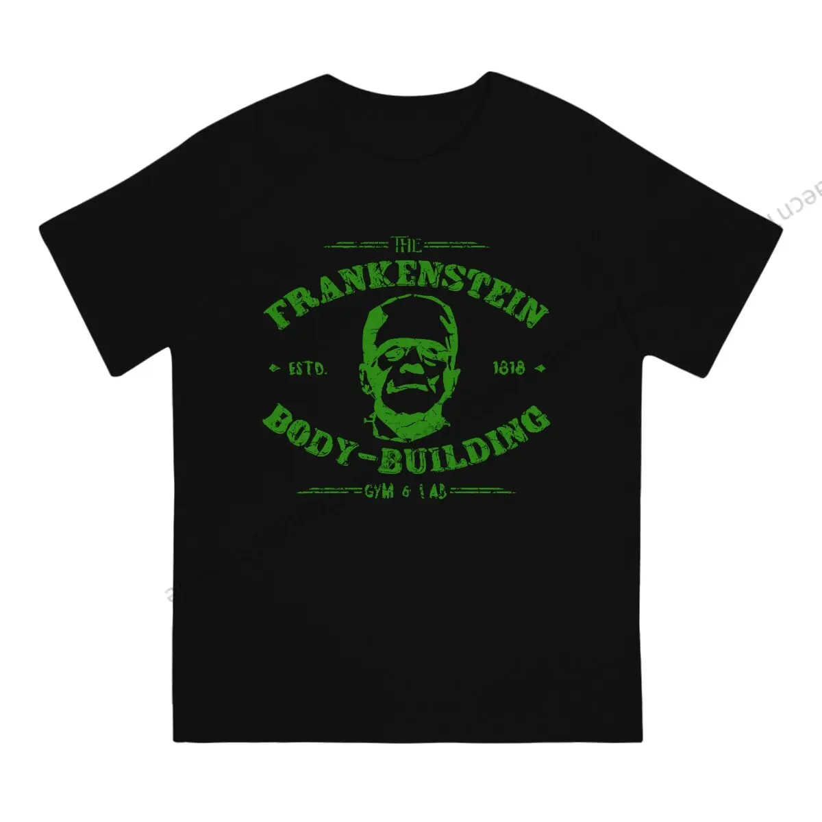 Frankenstein Body Building T Shirt Men Tees Summer Clothing Cotton O-Neck TShirt