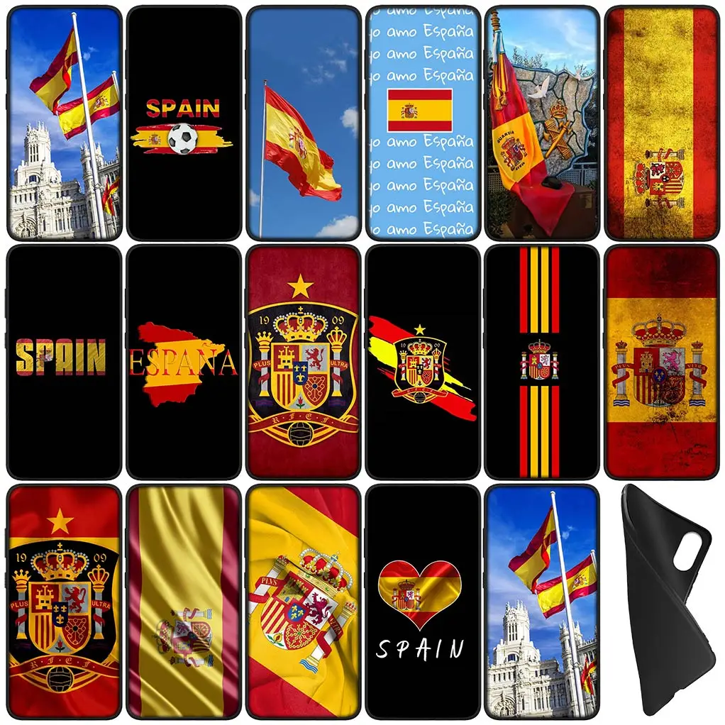 Spain Flag Cover Phone Case for Samsung Galaxy S24 S23 Fe Ultra Plus A05 A55 A35 A24 A25 A15 M55 Flexible Coque