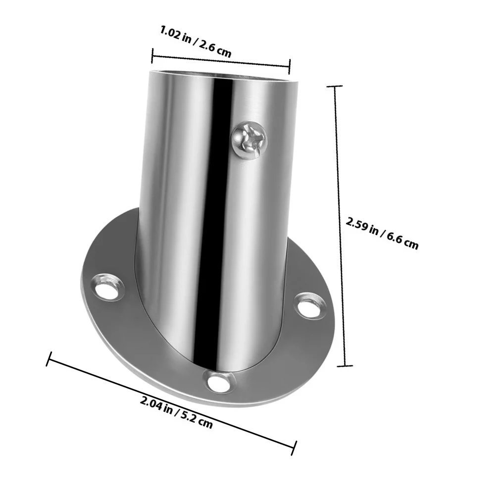1 قطعة شطبة شفة مقعد الفولاذ المقاوم للصدأ قابل للتعديل دش الستار قضيب حامل جدار جبل الفضاء إنقاذ الحمام تركيبات قوس