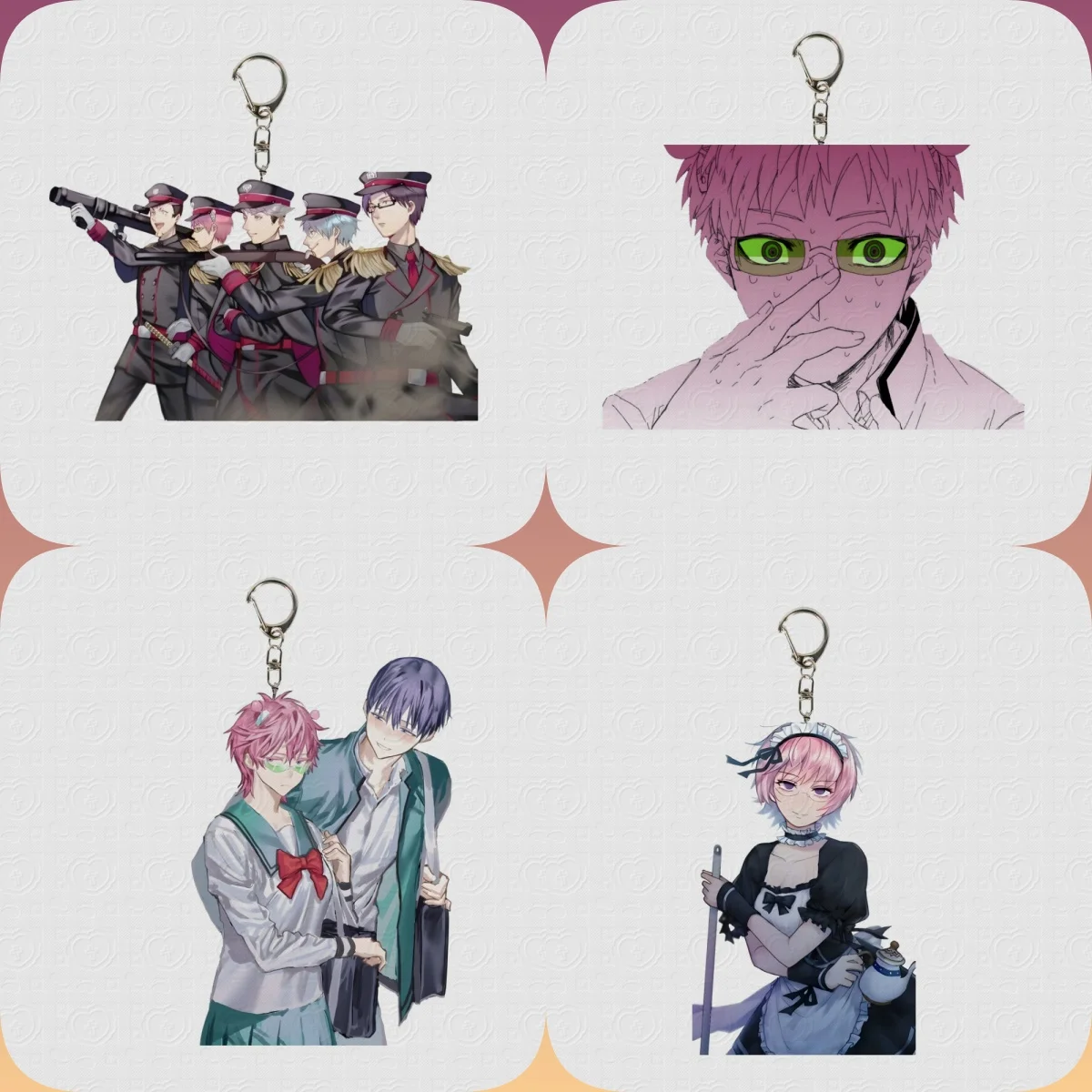 

6CM Charm Anime Saiki Kusuo Acrylic Keychain Model Cosplay Characters Ornament Accessories Goods Christmas Collection Gifts