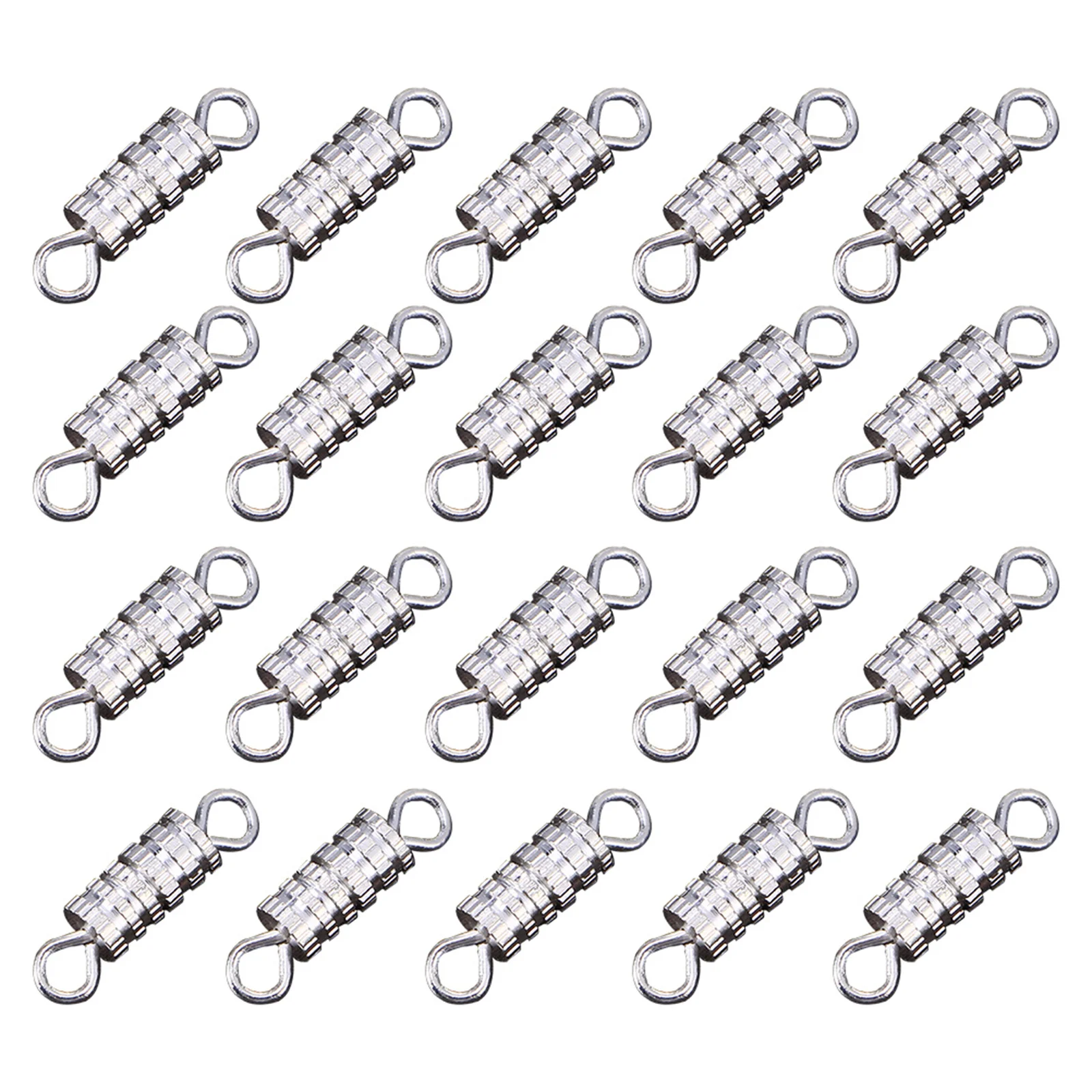 

60Pcs Copper Jewelry Clasps Barrel Screw Type Durable Clasps for Handmade Necklace Bracelet DIY Jewelry Making Silver 4x15mm