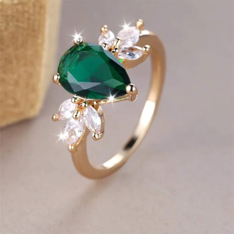2026 New Water Droplet Edge Three Horse Eye Shaped Ring Simple Personalized Light Luxury Jewelry Accessory