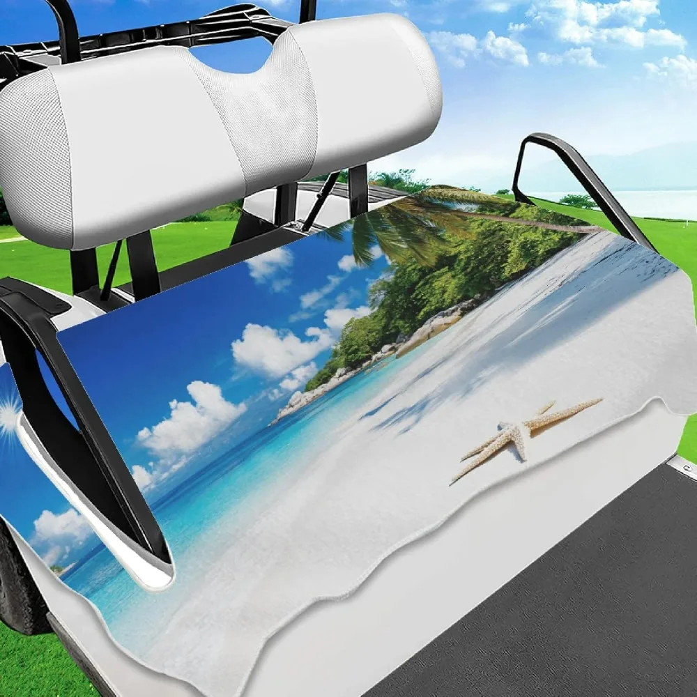 

Golf Cart Seat Covers Black Sports Plam Tree Blue Ocean Music Note Cherry Lemon Drinks Pattern 51 x 31 Inch Universal Size