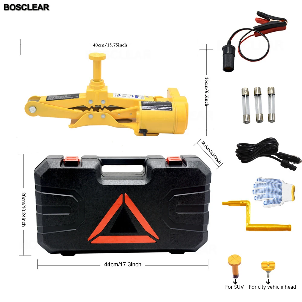 3T Electric Car Jack Lifting Scissors Jacks Kit With Impact Wrench Air Pump Electric Tool For Repairing Tools Box Professional