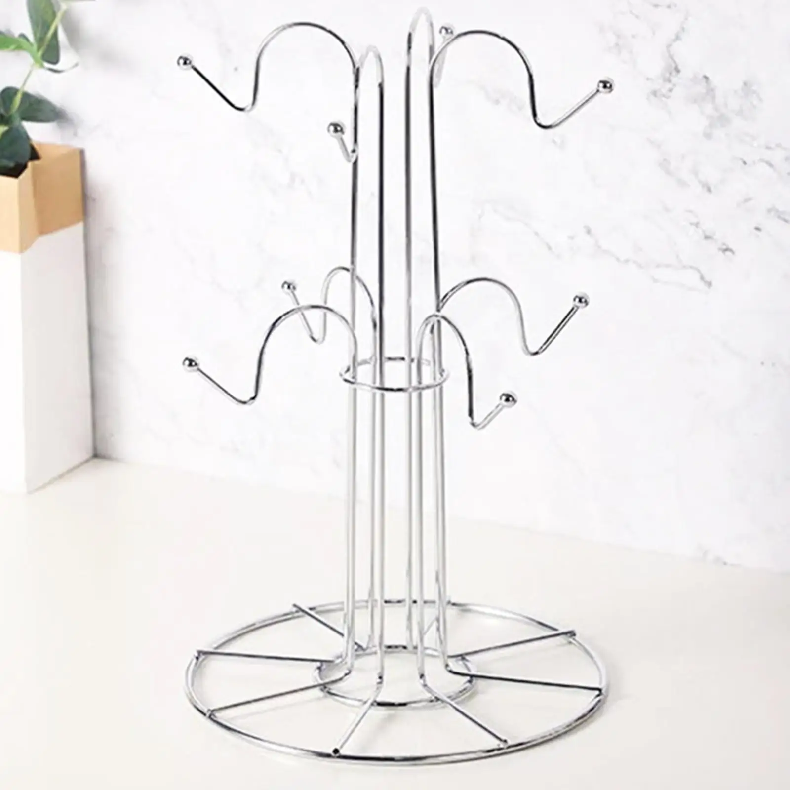 Mug Drying Rack with 8 Cup Hooks Dryer Cup Holder Bar Decor Tree Shaped