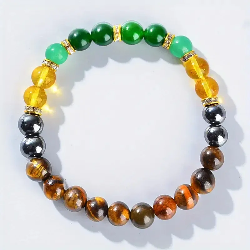 Chakra Balancing Bracelet - Tiger Eye, Green Aventurine & Citrine Healing Stones for Wealth & Positivity image 6