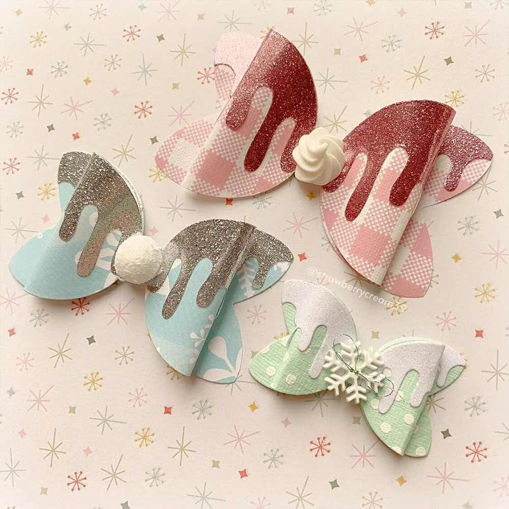 KSCRAFT Christmas Drippy Bow Metal Cutting Dies Stencils for DIY Scrapbooking Decorative Embossing DIY Paper Cards