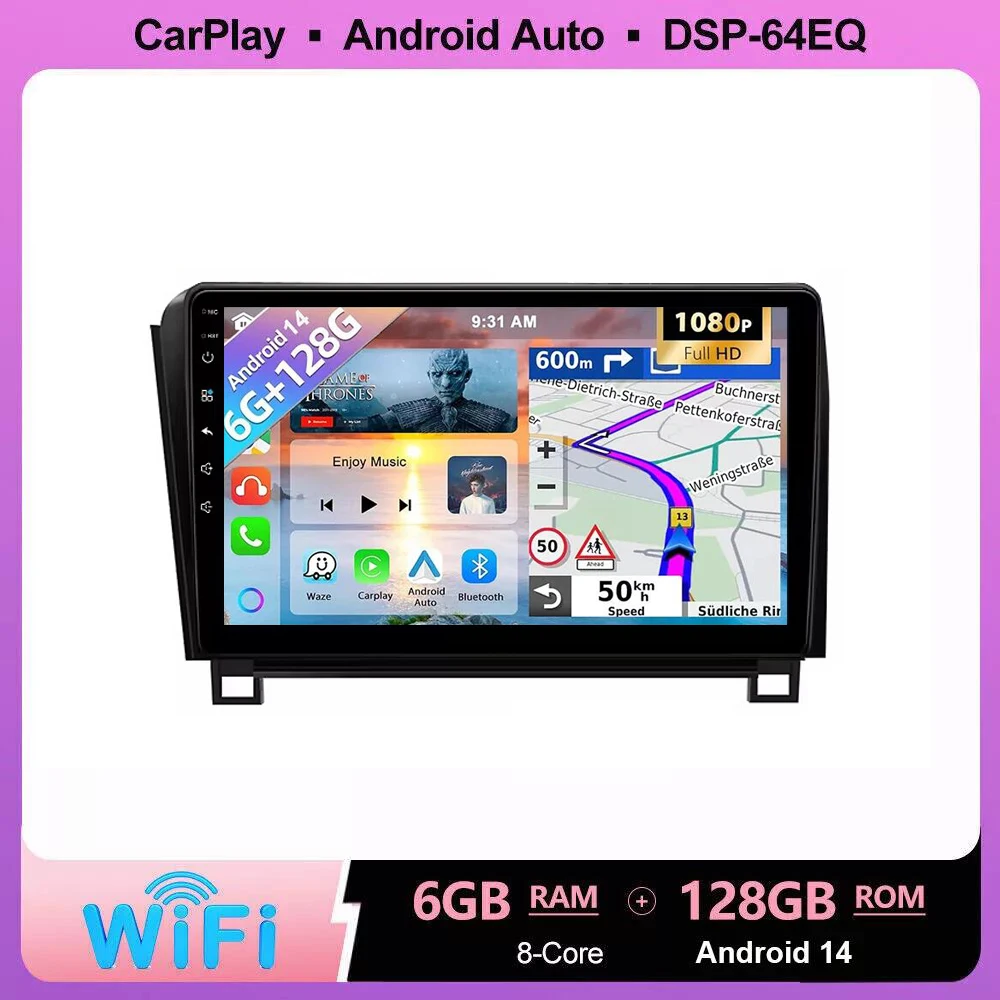 

Android 14 For Toyota Tundra XK50 2007-2013 Sequoia XK60 2008-2017 Car Radio Multimedia Player Carplay Auto GPS Navigation