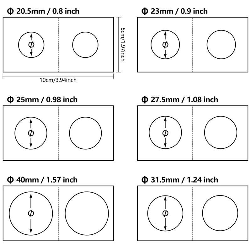 Soportes para monedas de 6 tamaños surtidos, álbum de almacenamiento de monedas, soportes de papel para proteger monedas, 300 piezas