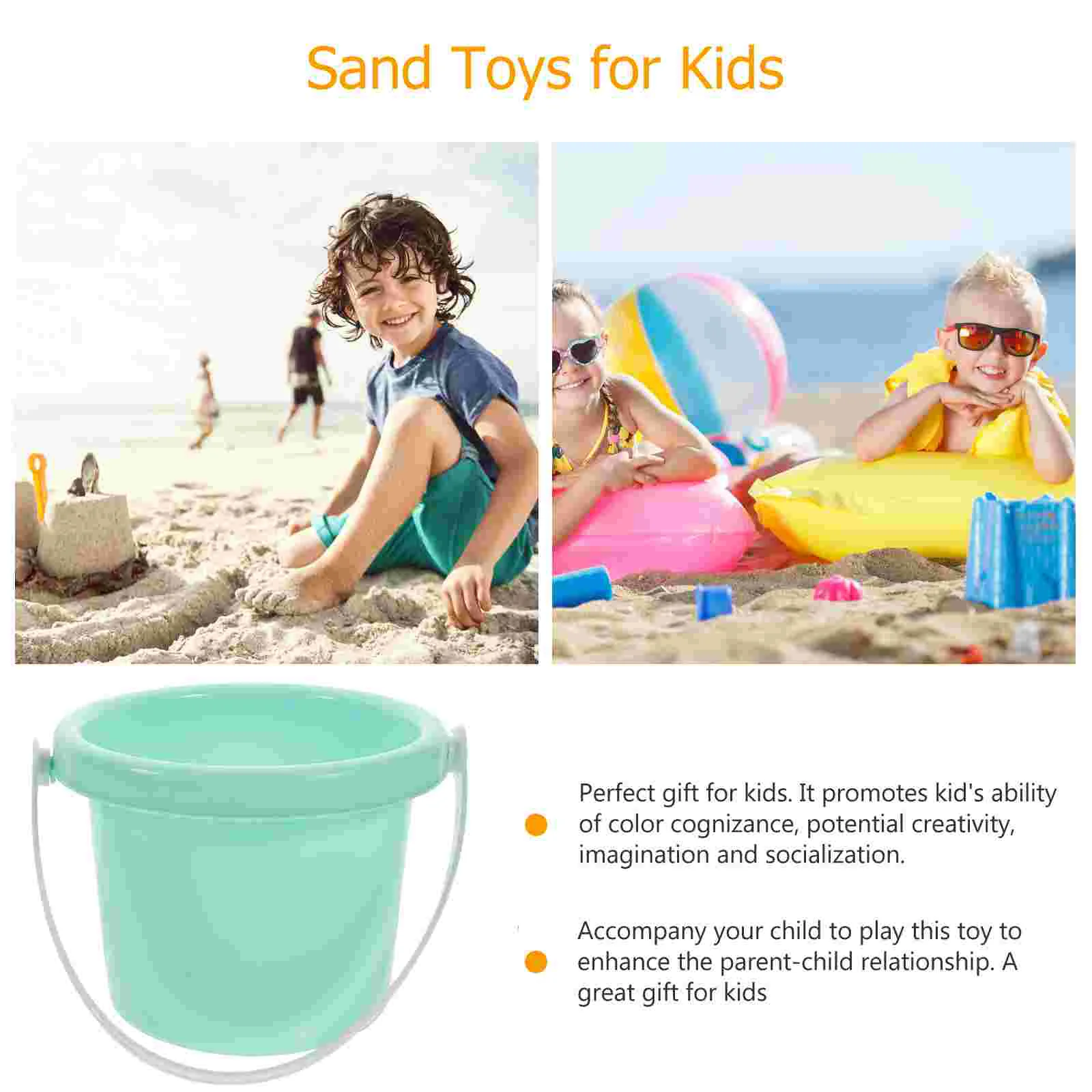 4 Pcs Plastic Barrel Child Sand Bucket Beach Mini Toys Magnetic for Kids Buckets