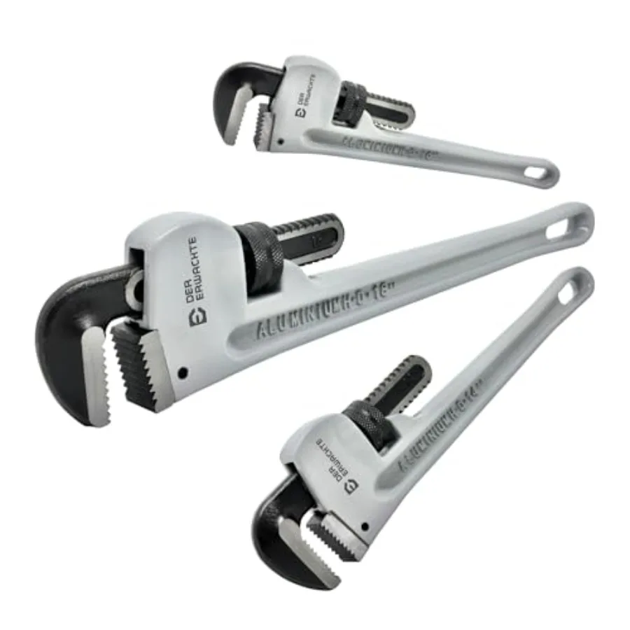 

3-Piece Heavy Duty Straight, 10", 14", 18", Adjustable Plumbing Wrench Set, Drop Forged, Exceed GGG standard