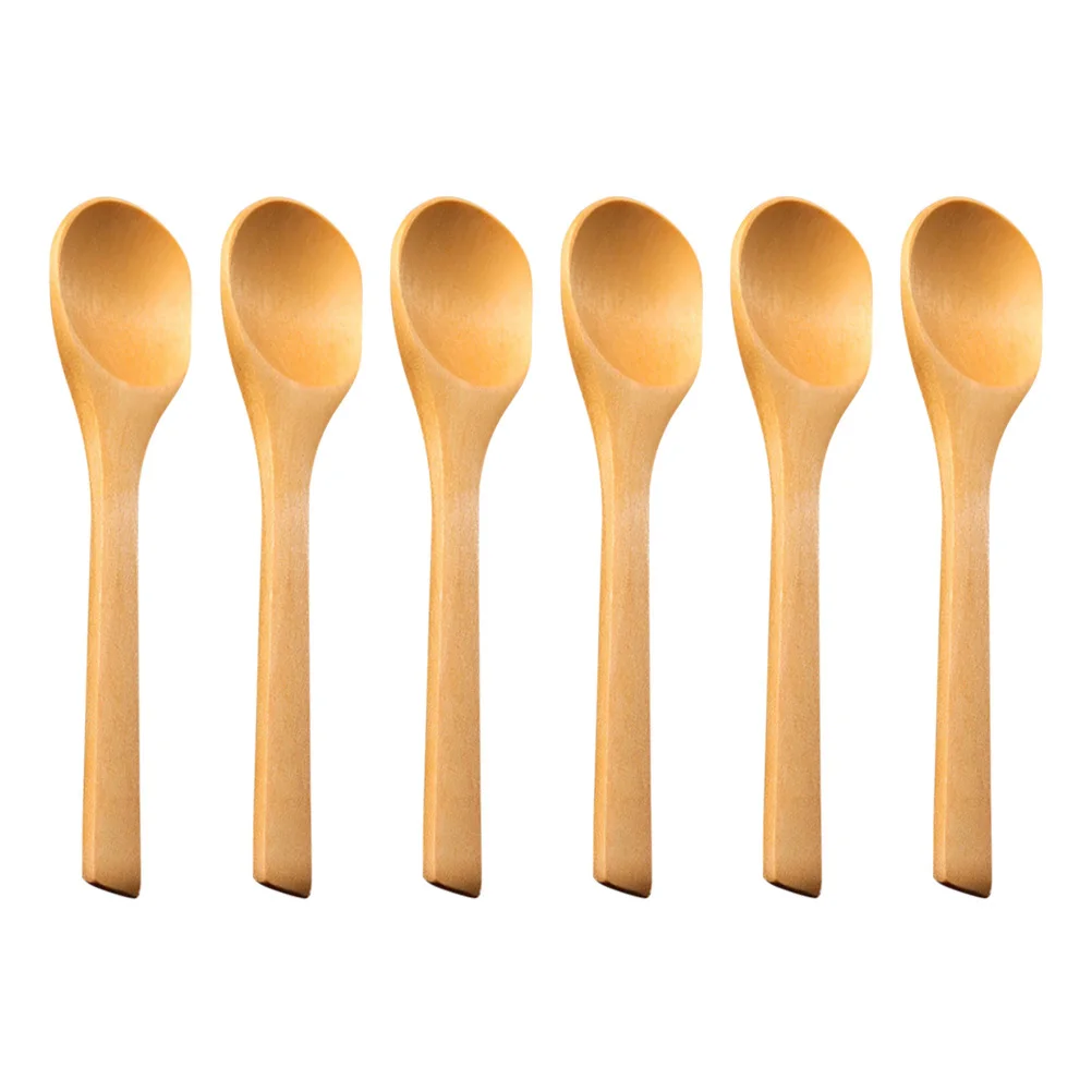 

6Pcs Eco-Friendly Wooden Seasoning Spoons Lightweight for Kitchen Tea Coffee Condiment Scoop Wooden Seasoning Spoon
