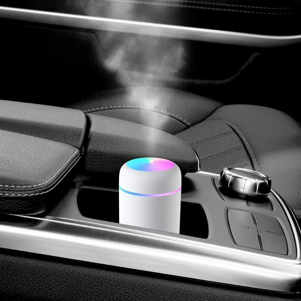 Xiaomi-humidificador de aire eléctrico portátil, pulverizador de niebla fría con USB, difusor de aceite aromático con luz nocturna colorida para el hogar y el coche, 300ml