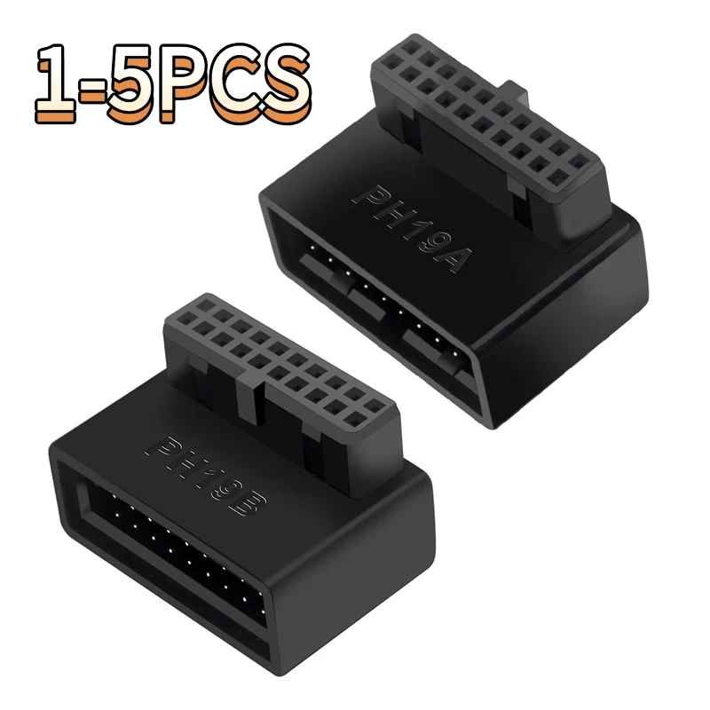1-5PCS USB 3.0 19P 20P 90 Degree Computer Motherboard Header Adapter Plug-in Converter PC Desktop Mainboard Connector Plugs