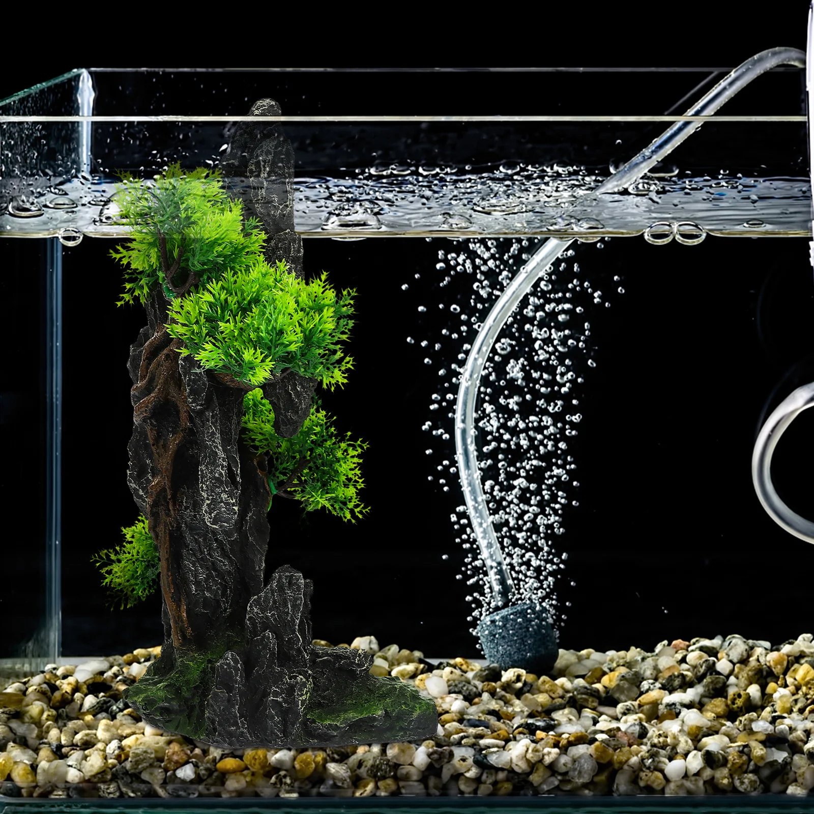 

Simulation Resin Rockery Ornamental Mountain Aquarium Decoration Realistic Fish Tank Landscaping Decor Durable Safe for Fresh