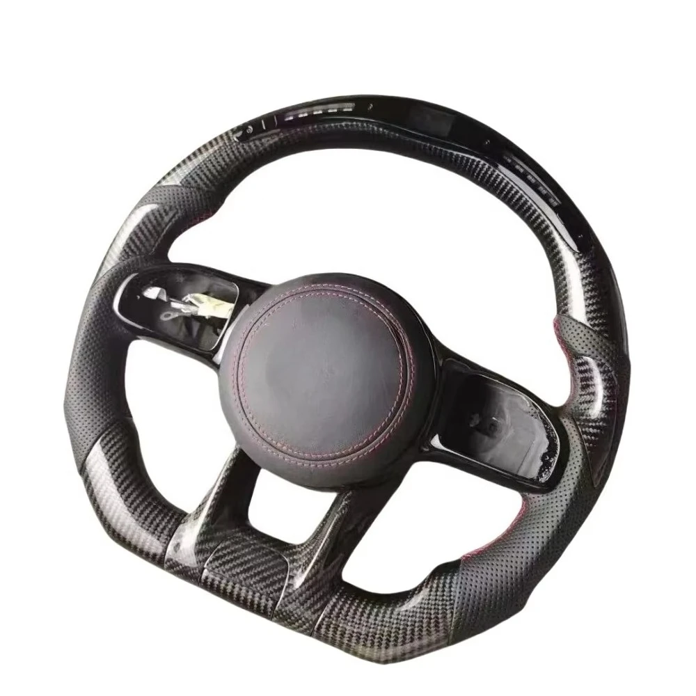 

For Mercedes Benz Amg C E S G-Class W204 W205 W222 G500 G55 G63 S500 S320 LED Light Carbon Fiber Car Steering Wheel Accessories