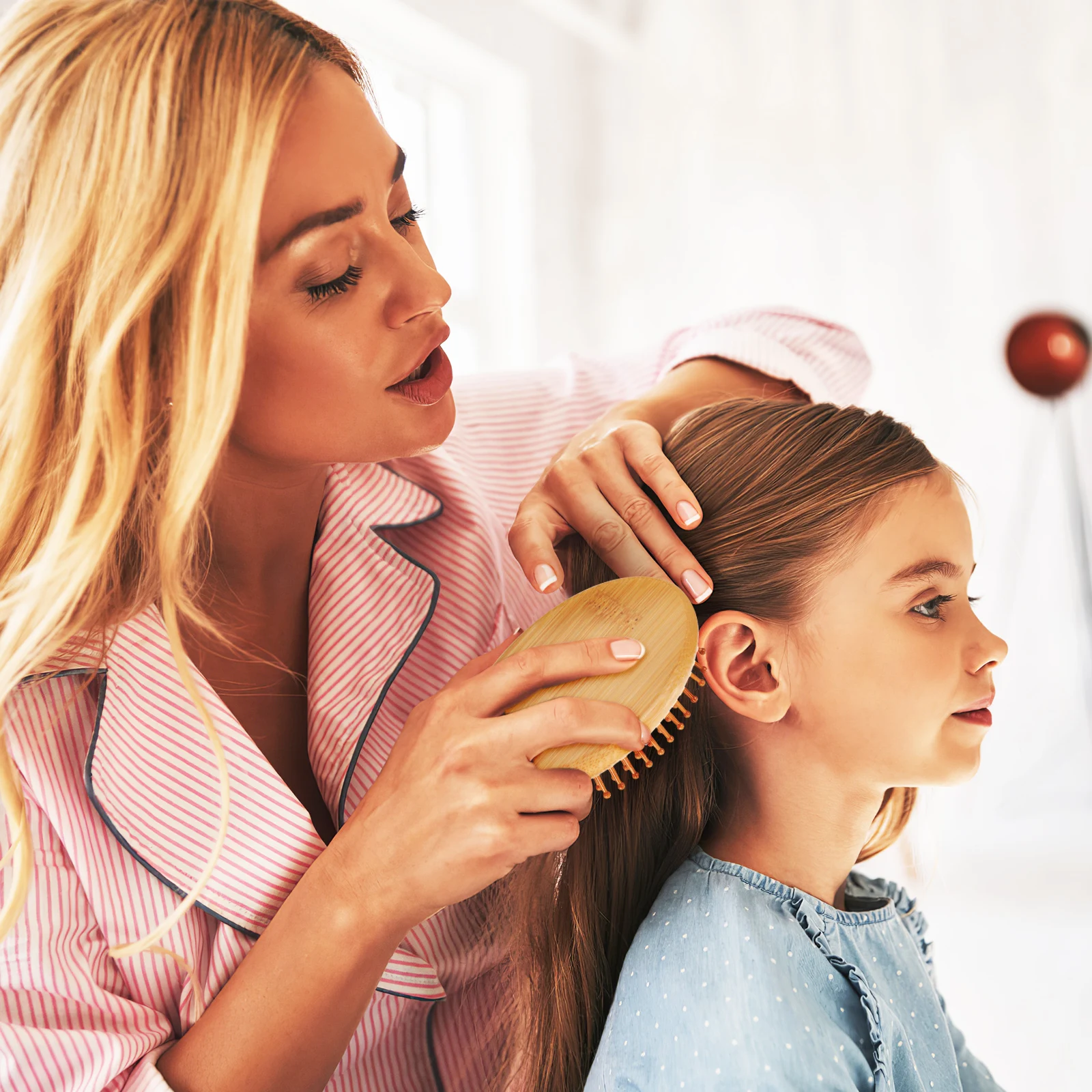 

Bamboo Scalp Hair Brush Detangler Massage Curly Combs for Men Soft Bamboo Travel Scalp Use