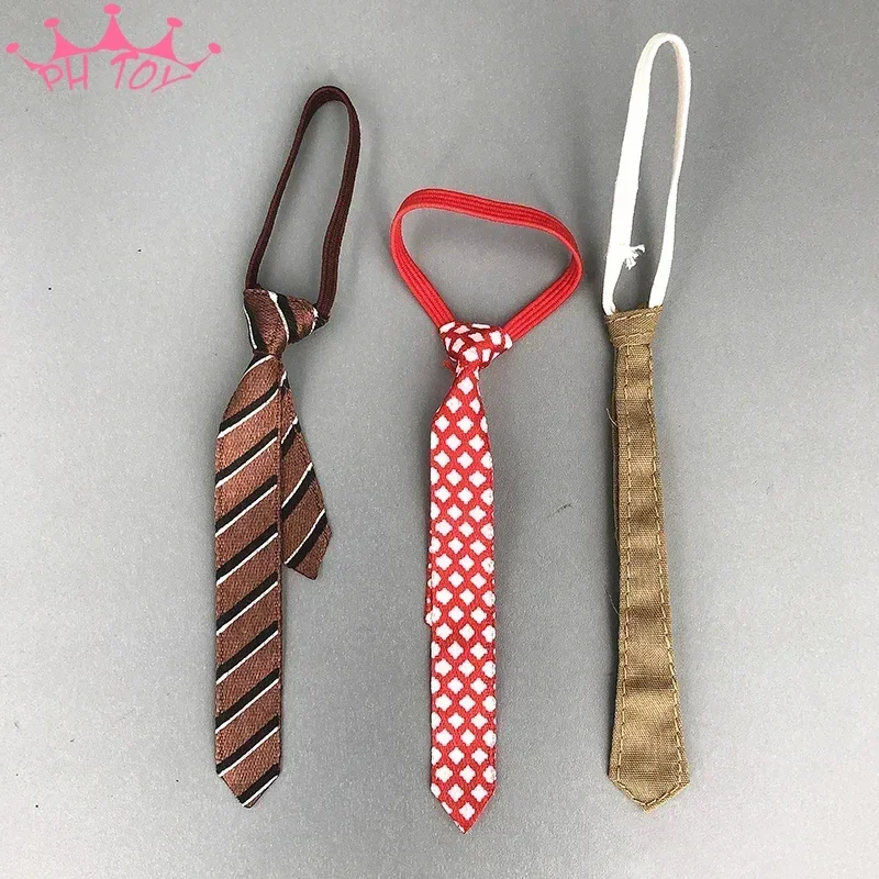 

1/6 Scale Soldier Fashion Tie Printed Plain Suit Necktie Clothes Model for 12'' Action Figure Doll Accessory