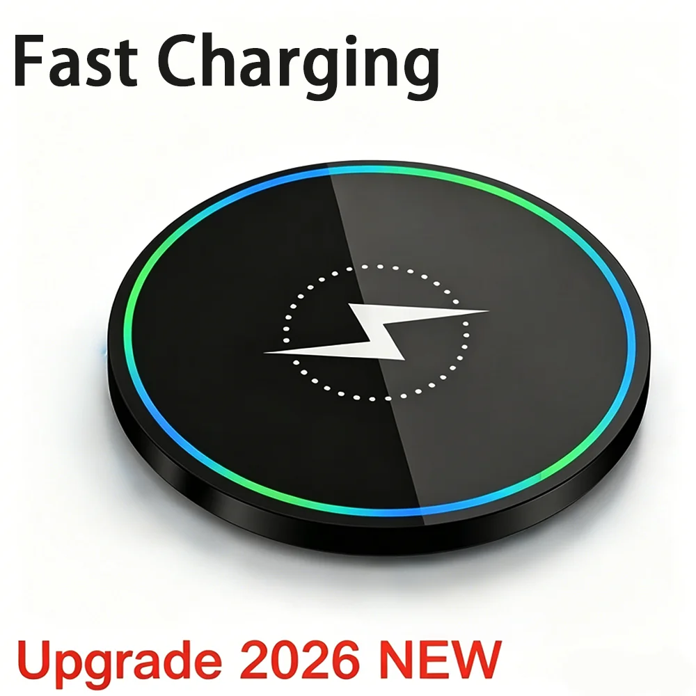 Carregador Sem Fio, Compatível com iPhone, Telefones Samsung e Fones de Ouvido Apple. Base de Carregamento Rápido por Indução, Compacta e Portátil