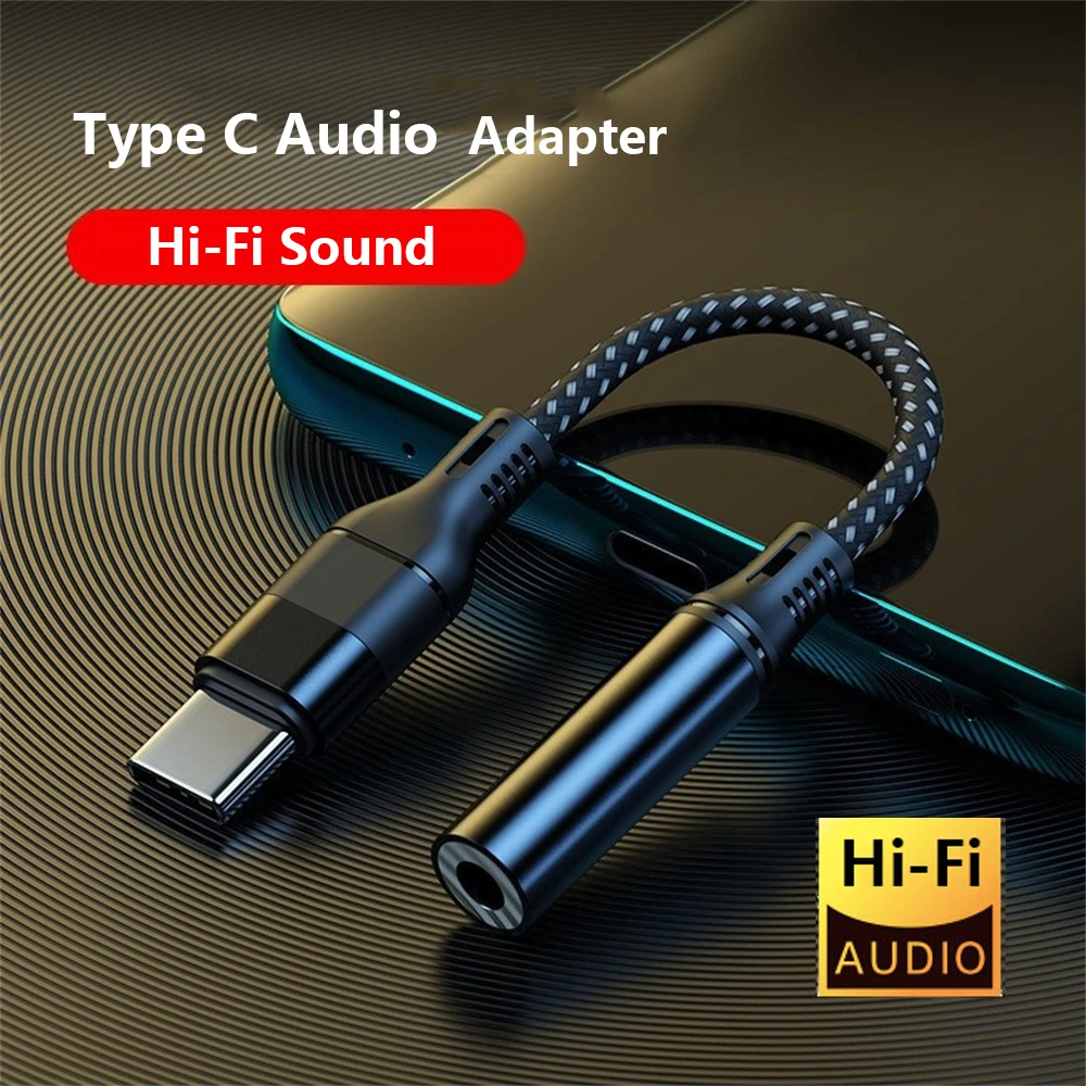 

USB Type C to 3.5mm Audio Cable, Eaphone Adapter, Aux Cable, HiFi DAC, Compatible Or For Xiaomi/Car Stereo Speaker, Headphone