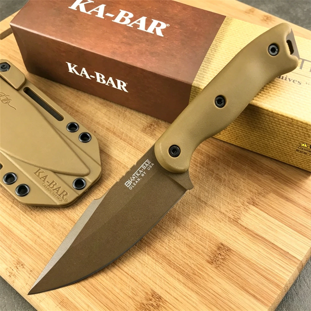 Image of KA-BAR18 Outdoor-Messer mit feststehender Klinge, D2-Stahlklinge, rutschfester Nylon-Fiberglas-Griff, multifunktionales Jagd-, Camping- und EDC-Werkzeug