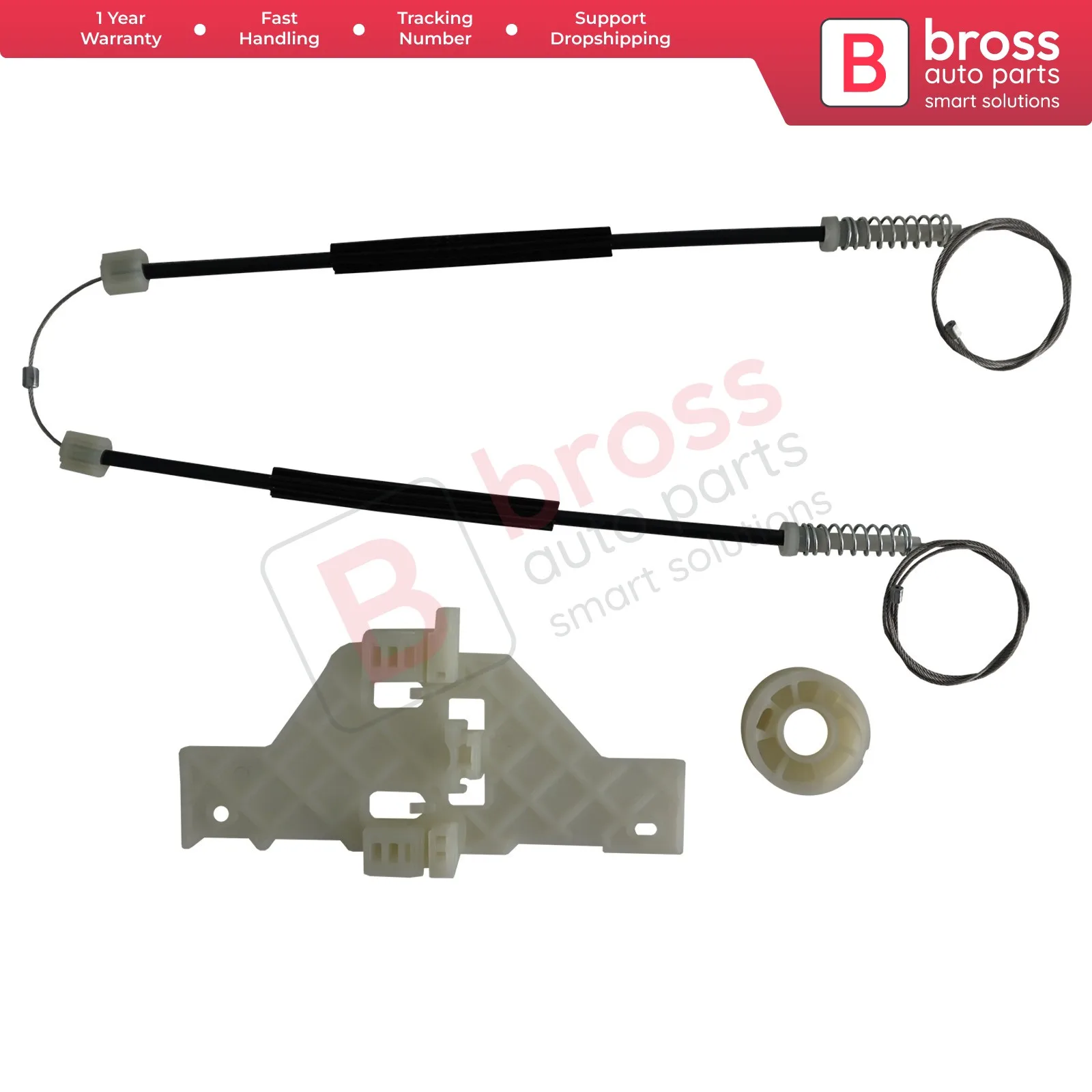 

Bross Auto Parts BWR5353 Electrical Power Window Regulator Repair Set Front Right Door 9222V0 for Citroen C4 MK1 2004-2010