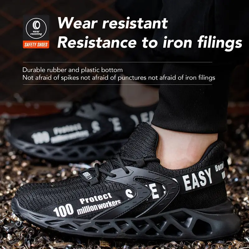 Fashion Men Safety Boots With Steel Toe Cap Anti-smash Work Sneakers Safety Shoes Indestructible Men Work Boots Hiking shoes