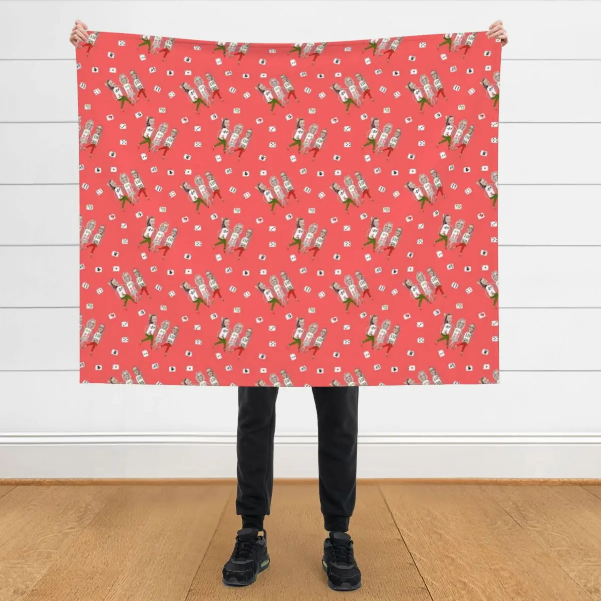 

Mah Jong : Tripple Knitting Throw Blanket Polar Plaid on the sofa Custom Flannel Fabric Blankets