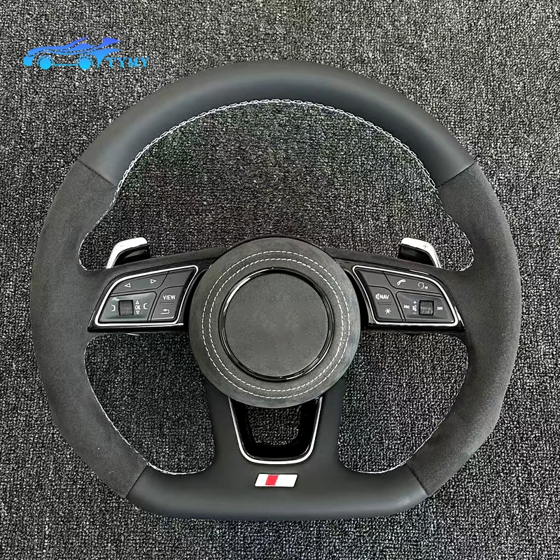 

For Audi A1, A3, A4, A5, A6, A7, A8, Q3, Q5, Q7, Q8, TT, R8 Alcantara material flat-bottom sports steering wheel