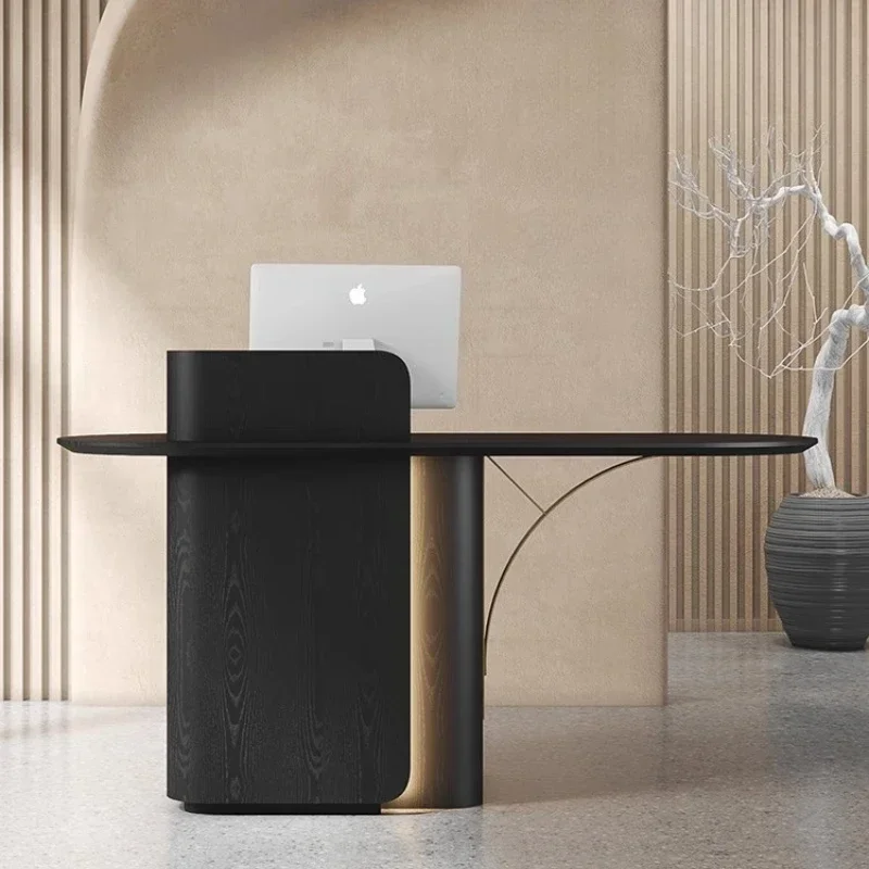 

Reception Desks Shopping Mall Restaurant Welcome Desk Beauty Salon Information Checkout Page Black Small Front Reception Desk