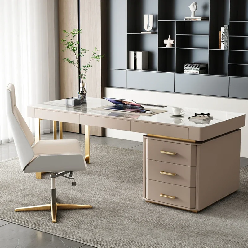 

Luxury Modern Drawers Executive Desk Storage Manager Organizer Writing Home Office Desks Computer Laptop Escritorio Furniture