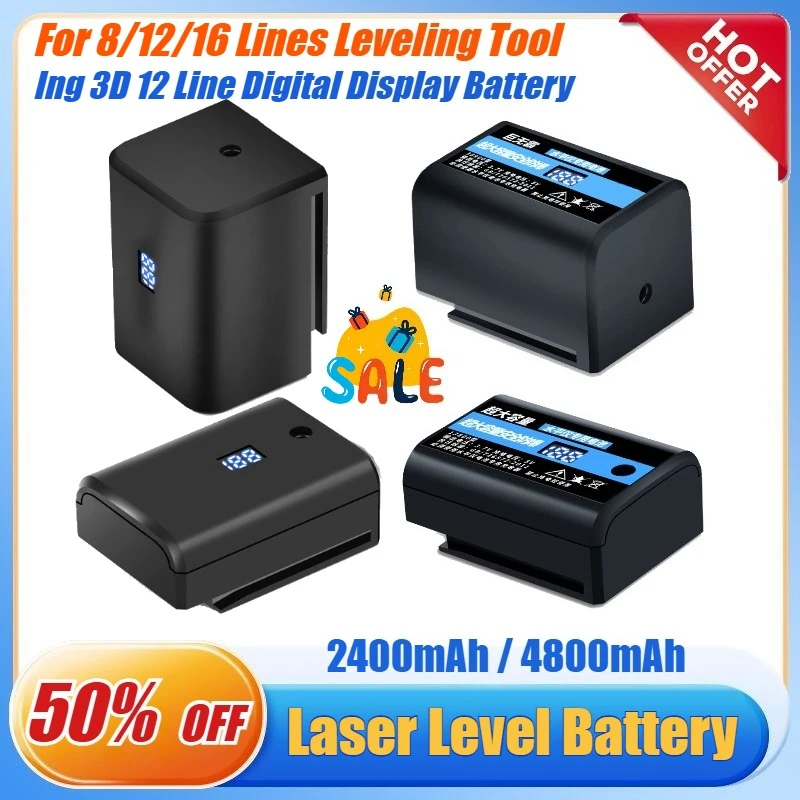 High Quality Chargeable Laser Level Battery for 8/12/16 Lines Leveling Tool Ing 3D 12 Lines Powerful Green Accessories Bateria
