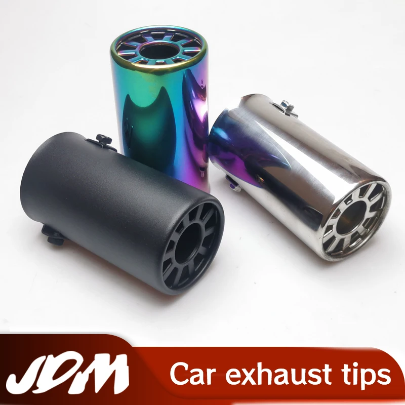 1Pcs Universal Car Exhaust Muffler Tip Stainless Steel Car Exhaust Muffler Tip Pipes Auto Tail Rear Tip Decoration Accessories
