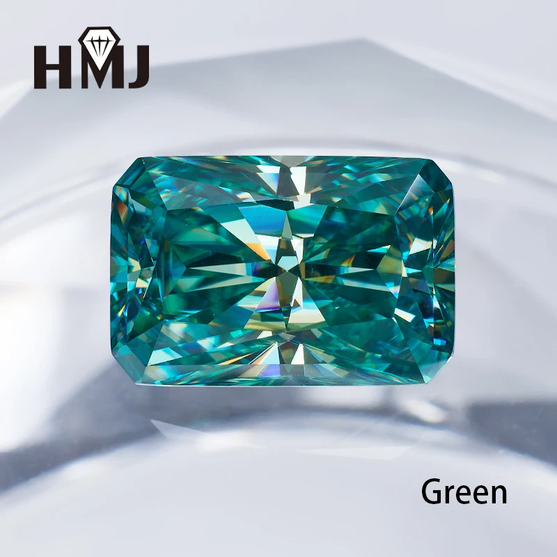 HMJ Moissanite Manufacturer Green MoissaniteColor VVS1 Loose Moissanites Stone 1 Carat Loose stone With Certificate  jewelry